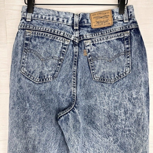 Vintage Levi's Jeans Women 26x31 Acid Wash Mom USA 80s Orange Tab High Rise - Picture 6 of 15